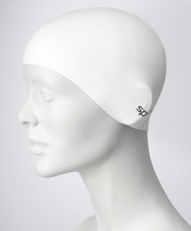 Plain Flat Silicone Cap White Junior